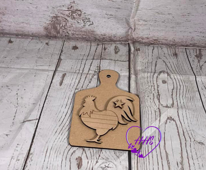 Patriotic Rooster Decorative Cutting Board